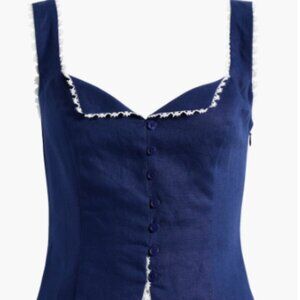 Reformation Viola Linen Button-Up Top Size 8